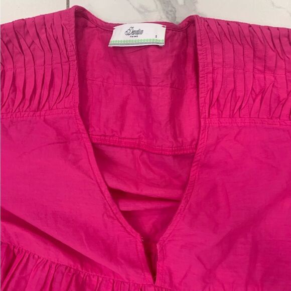 Devotion Twins Dress Sz Small Pink flare 3/4 Sleeve Boho V-Neck Oversized midi - Picture 10 of 11